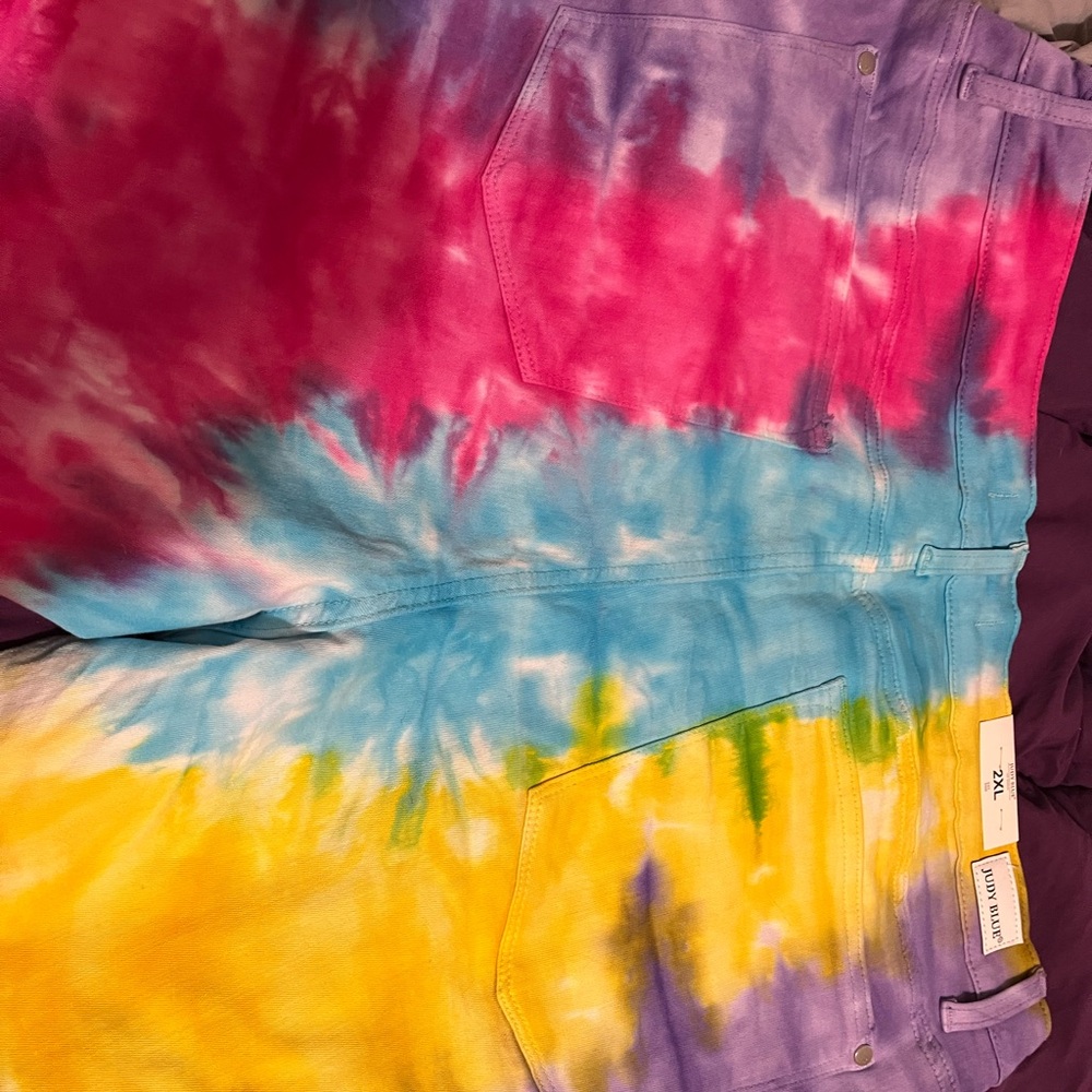 Judy Blue Kids Tie-Dye Shorts - Pink, Blue, Yellow, Purple